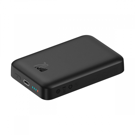 Baseus Magnetic Mini Power Bank with MagSafe 15W / PD QC 20W 10000mAh Black (Overseas Edition) + Xiaobai Series Cable USB-C - USB-C 60W 3A 0.5m Black [4]