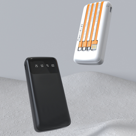 Baterie externă Dudao K6Pro 10000mAh – Cabluri Încorporate USB/USB-C/Lightning, Încărcare Rapidă, Negru [2]