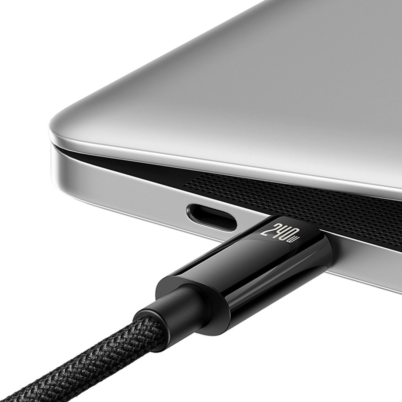 Cablu de date Baseus CAWJ040001 USB-C - USB-C  240W 480Mb/s 1m - negru și gri [2]