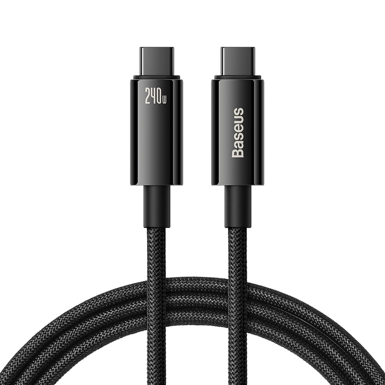 USB-C - Cablu de date Baseus CAWJ040001 USB-C - USB-C  240W 480Mb/s 1m - negru și gri