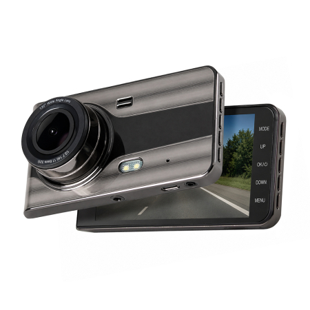 Foto / Video - Cameră auto DVR979G Full HD bej cu ecran LCD 4 inch și cameră spate pentru marșarier
