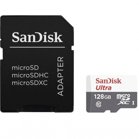 Accesorii laptop - Card de Memorie MicroSDXC SanDisk , 128GB, Adaptor SD, Class 10