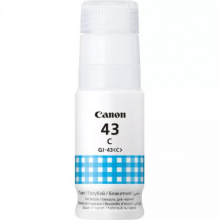Cerneală Originală - Cartus cerneala Canon GI-43C, culoare cyan, capacitate 3800 pagini,60ml,pentru Canon Pixma G540, G640.
