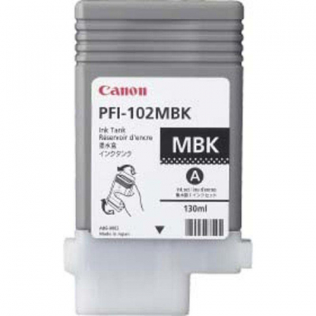 Cerneală - Cartus cerneala Canon PFI-102MB, matte black, capacitate 130ml, pentru Canon LP17, LP24, iPF500, iPF6X0, iPF7X0.