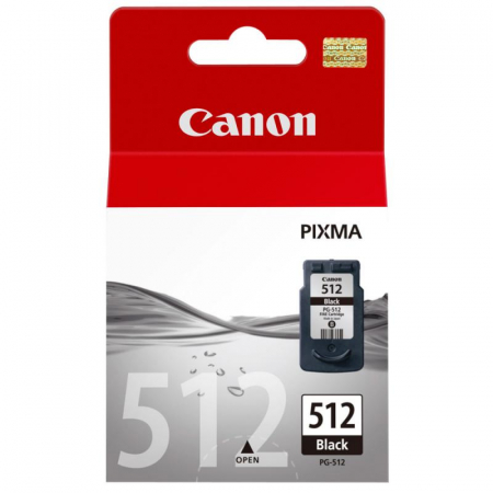 Cerneală - Cartus cerneala Canon PG-512, black, capacitate 15ml / 400 pagini, pentru Canon Pixma IP2700, Pixma MP230, Pixma MP240, Pixma MP250, Pixma MP260, Pixma MP270, Pixma MP280, Pixma MP282, Pixma MP480, Pixma MP490, Pixma MP495, Pixma MX320, Pixma MX330, Pixma MX340, Pixma MX350, Pixma MX360, Pixma