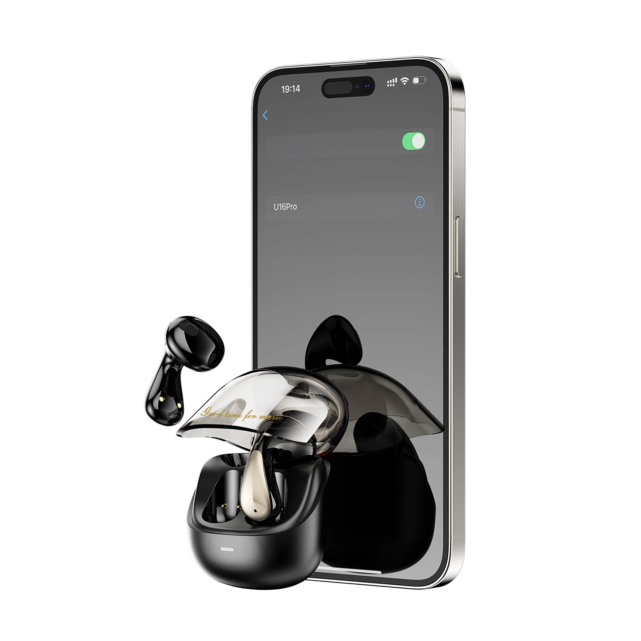 Căști fără fir wireless  Dudao U16Pro TWS cu carcasa de incarcare si  Bluetooth 5.3 - negru [2]