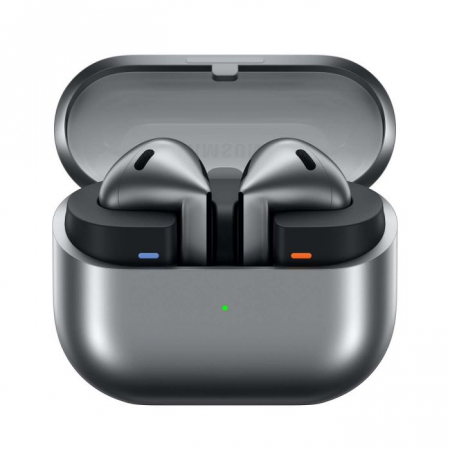 Căști wireless Samsung Galaxy Buds 3, ANC, microfon, autonomie mare, carcasa cu încărcare wireless, silver