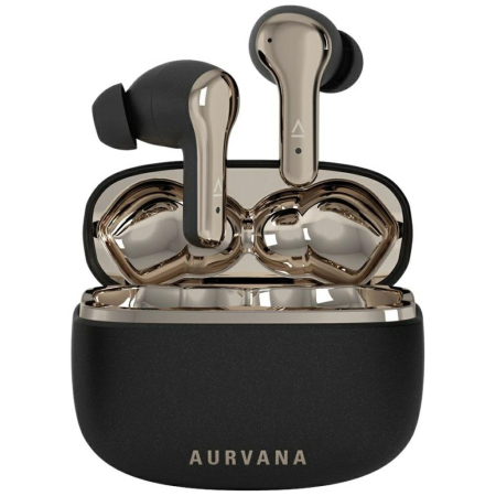 Căști audio telefoane mobile - Căști Creative Aurvana Ace SXFI negre cu accente aurii și carcasă de încărcare