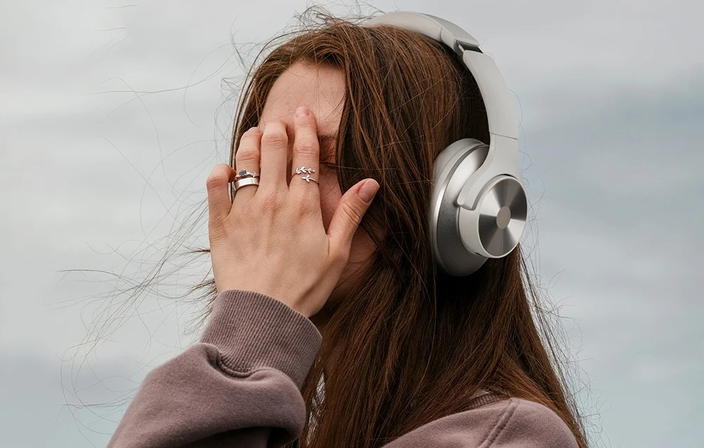 Căști wireless OneOdio A10 ANC over-ear cu reducere zgomot, culoare alb [2]