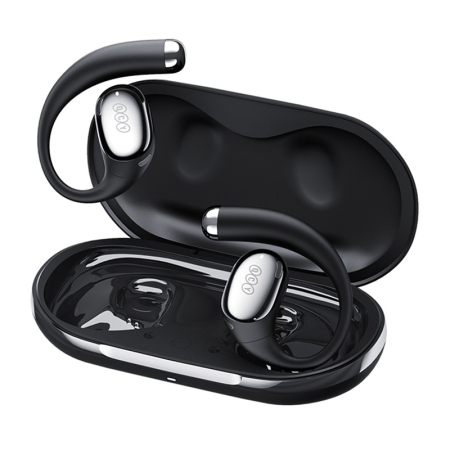 Căști wireless TWS QCY Crossky R70 open-ear Bluetooth, culoare negru