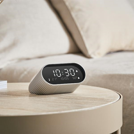 Ceas deșteptător Lexon Ray Clock argintiu cu temperatură și umiditate [4]