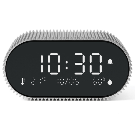 Ceas deșteptător Lexon Ray Clock argintiu cu temperatură și umiditate [2]