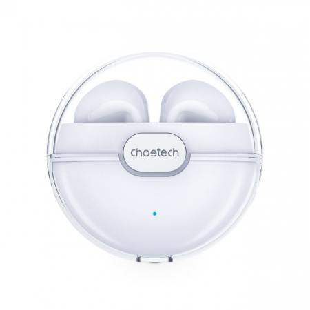 Căști audio telefoane mobile - Căști Wireless Choetech TWS BH-T08 Alb – Sunet Clar, Autonomie Lungă, Cu Carcasă de Încărcare