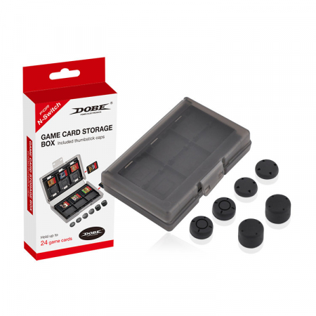 Gaming - Dobe set of caps for Nintendo Switch + box for memory cards black (TNS-1844)