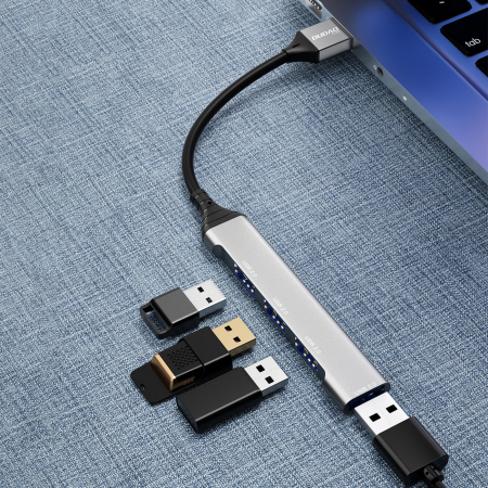 Dudao HUB 4in1 USB-A - 4x USB-A (3 x USB2.0 / USB3.0) 6.3cm black (A16B) [4]