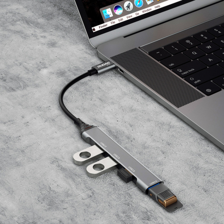 Dudao HUB 4in1 USB-C - 4x USB-A (3 x USB2.0 / USB3.0) 6.3cm black (A16T) [3]