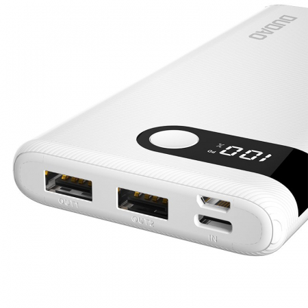 Dudao powerbank 10000 mAh 2x USB / USB Type C / micro USB 2 A with LED screen black (K9Pro-02) [2]