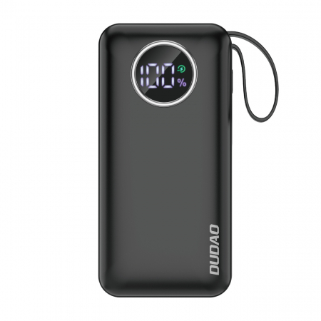 Dudao powerbank 10000mAh 1xUSB-A / 1xUSB-C 22.5W with built-in cable 1xLightning / 1xUSB-C black (K15sB) [0]