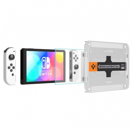 Folie de sticla Spigen GLAS.TR "EZ FIT" 2-PACK NINTENDO SWITCH OLED [2]