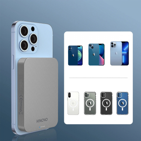 Hinovo magnetic wireless power bank MagSafe 10000mAh 15W gray (MB1-10000) [9]