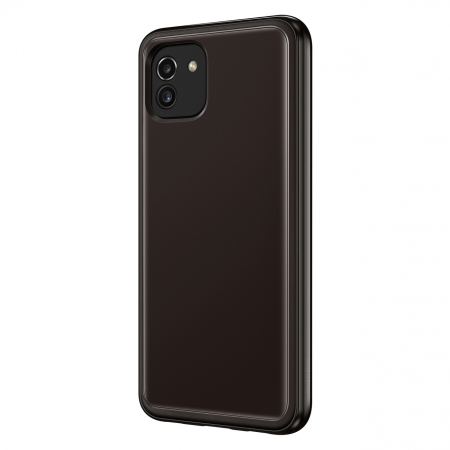 Huse telefoane mobile / Folie de protecţie - Husă moale și transparentă pentru Samsung Galaxy A03 neagră (EF-QA036TBEGEU)