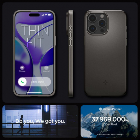 Husa Spigen Thin Fit, gunmetal - iPhone 15 Pro Max [12]