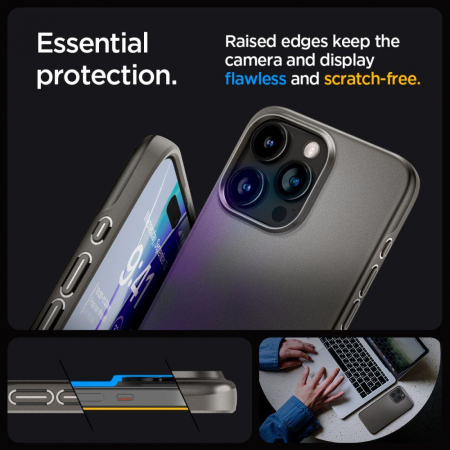 Husa Spigen Thin Fit, gunmetal - iPhone 15 Pro Max [10]