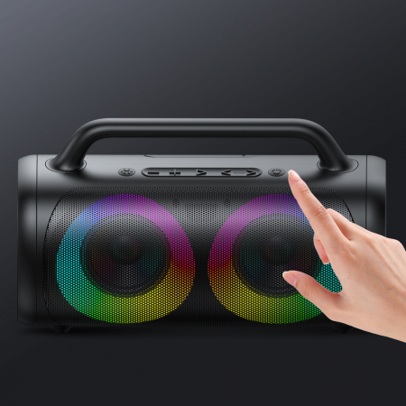 Joyroom 5.1 wireless bluetooth speaker with LED color lighting black (JR-MW02) [7]