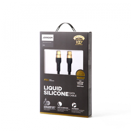 Joyroom Liquid Silicone USB Type C - USB Type C charging / data cable PD 100W 2m black (S-2050N18-10) [3]