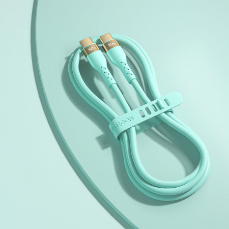 Joyroom Liquid Silicone USB Type C - USB Type C charging / data cable PD 100W 2m green (S-2050N18-10) [2]