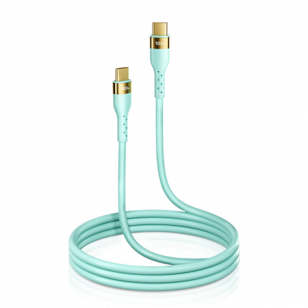 Joyroom Liquid Silicone USB Type C - USB Type C charging / data cable PD 100W 2m green (S-2050N18-10) [1]