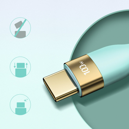 Joyroom Liquid Silicone USB Type C - USB Type C charging / data cable PD 100W 2m green (S-2050N18-10) [7]