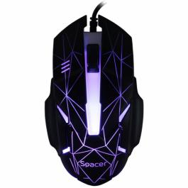 KIT Gaming Tastatura si Mouse Spacer SP-GK-01 cu fir, USB, tastatura RGB rainbow + mouse optic 7 culori, black [5]