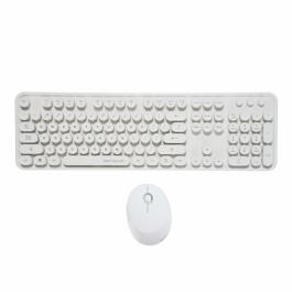 Mouse - Kit tastatura + mouse Serioux Retro light 9910WH, wireless 2.4GHz, US layout, multimedia, mouse optic 800-1600dpi, USB, nano receiver, alb