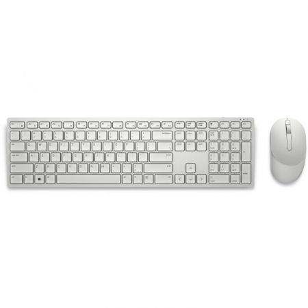 Tastatura - Kit tastatură și mouse Dell KM5221W, wireless, alb – Design elegant, taste silențioase și conectivitate rapidă