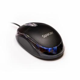 Mouse - MOUSE Spacer, PC sau NB, cu fir, USB, optic, 800 dpi, butoane/scroll 3/1, negru, SPMO-080