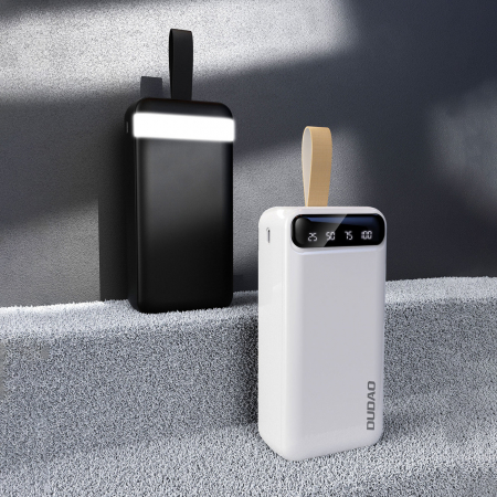 Powerbank Dudao 30000 mAh 2x USB / USB-C cu lumină LED albă (K8s+ alb) [2]