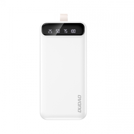 Powerbank Dudao 30000 mAh 2x USB / USB-C cu lumină LED albă (K8s+ alb) [0]