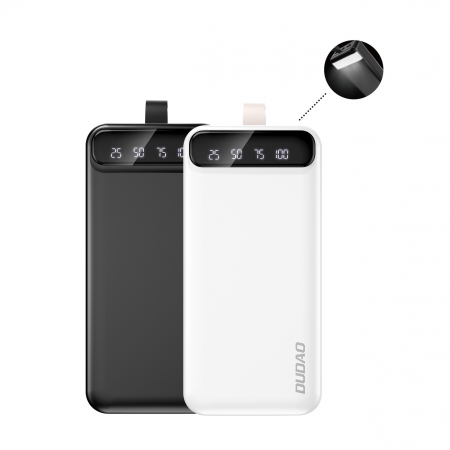 Powerbank Dudao 30000 mAh 2x USB / USB-C cu lumină LED albă (K8s+ alb) [4]