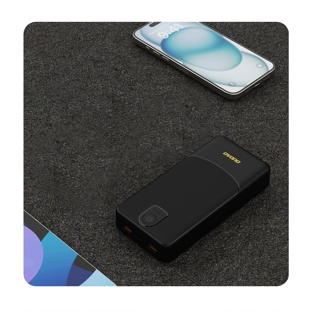 Powerbank Dudao K10Pro 20000mAh – Încărcător portabil 2.4A, 2 x USB-A, Design Slim, Negru [4]