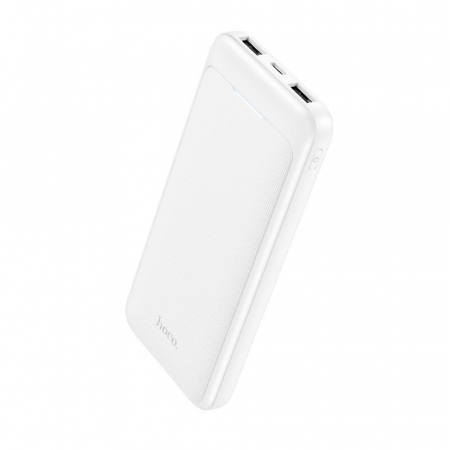PowerBank HOCO Smart (J111) - 2x USB, Type-C, cu LED pentru verificarea bateriei, 2A, 10000mAh - Alb [0]