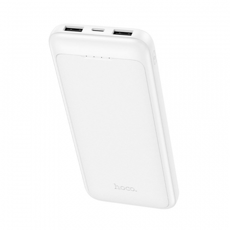 PowerBank HOCO Smart (J111) - 2x USB, Type-C, cu LED pentru verificarea bateriei, 2A, 10000mAh - Alb [1]