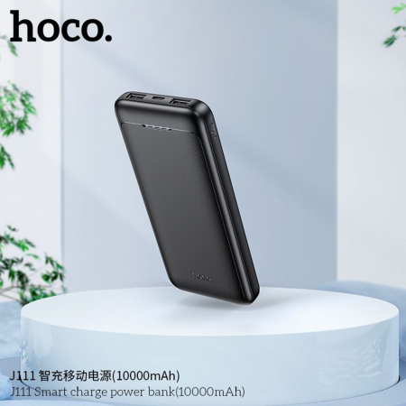 PowerBank HOCO Smart (J111) - 2x USB, Type-C, cu LED pentru verificarea bateriei, 2A, 10000mAh - negru [4]