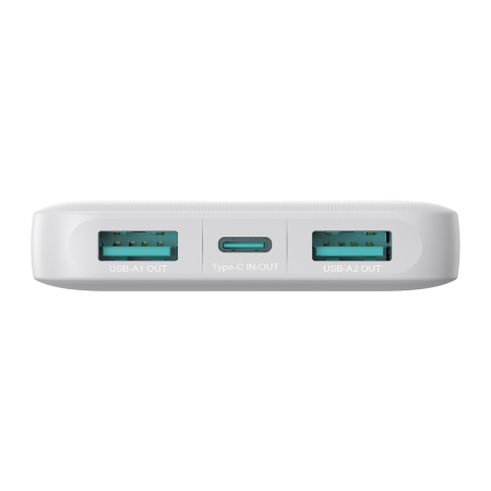 Powerbank Joyroom JR-PBF12 10000mAh – Încărcare Rapidă 2.4A, 2x USB-A, USB-C, Design Subțire, Alb [4]