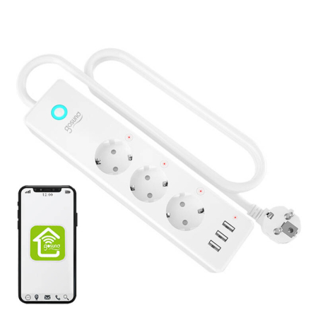 Prelungitor inteligent Gosund P1 PLUS – WiFi, 4 prize AC Schuko, 3 porturi USB-A, Control Tuya Smart [1]