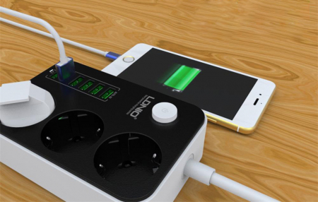 Priză multiplă cu 3 prize AC, 6x USB, LDNIO SE3631, 1,6 m (negru) [7]