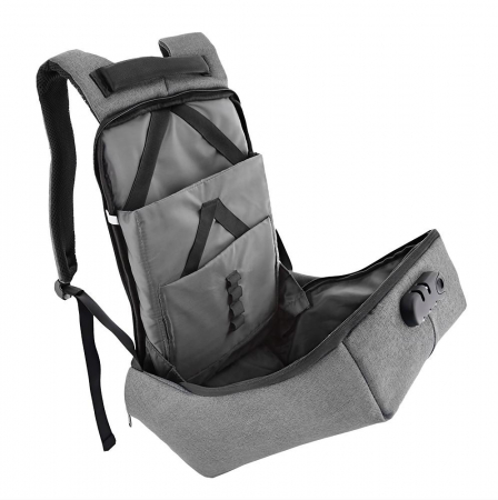 Rucsac laptop Tellur Antifurt V2, cu port USB, 15.6", gri [2]