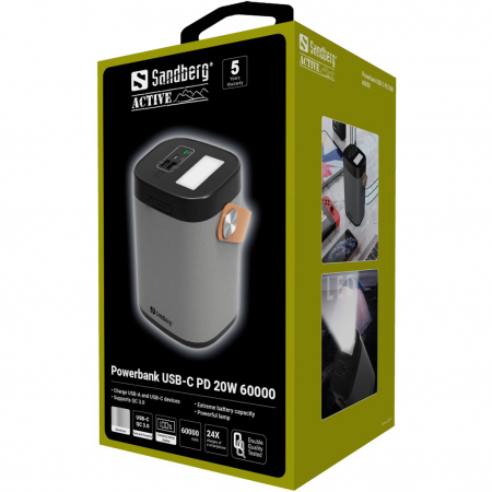 Sandberg Powerbank USB-C PD 20W 60000 [5]