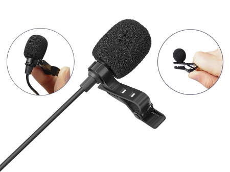 Microfon USB cu clip Sandberg Streamer, calitate audio clară pentru streaming și întâlniri online, microfon lavalier omnidirecțional cu cablu de 3m, [2]