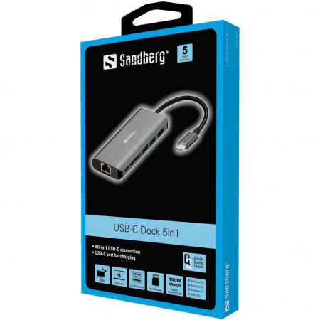 Sandberg USB-C Dock HDMI LAN SD USB,61W [1]